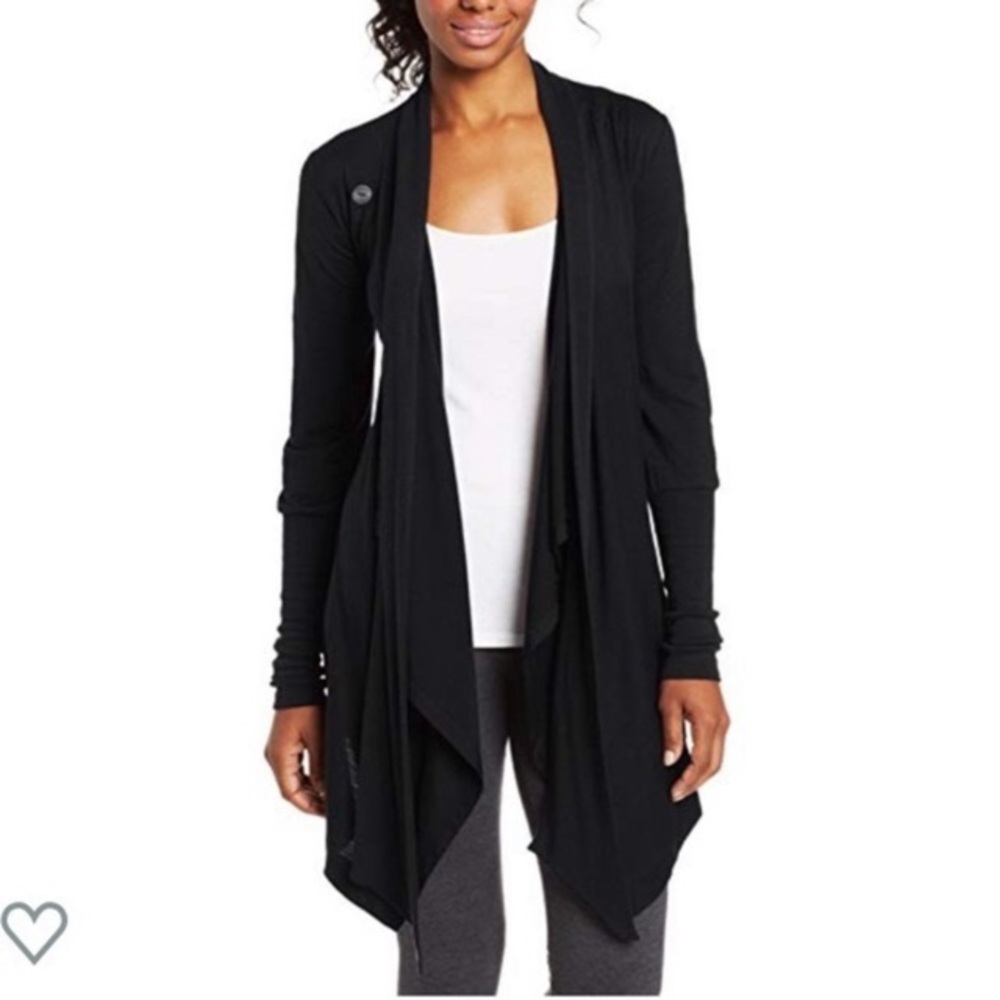 Icebreaker Bliss Wrap Cardigan Sweater Black 100% Merino Wool Women’s Size Small